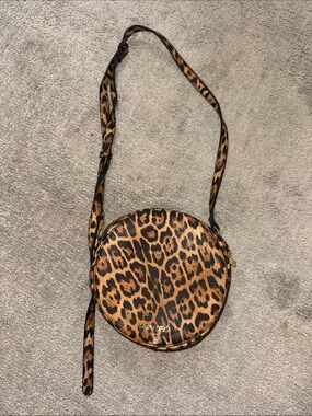 Fawn Design Leopard Print Round Crossbody - Brown & Black